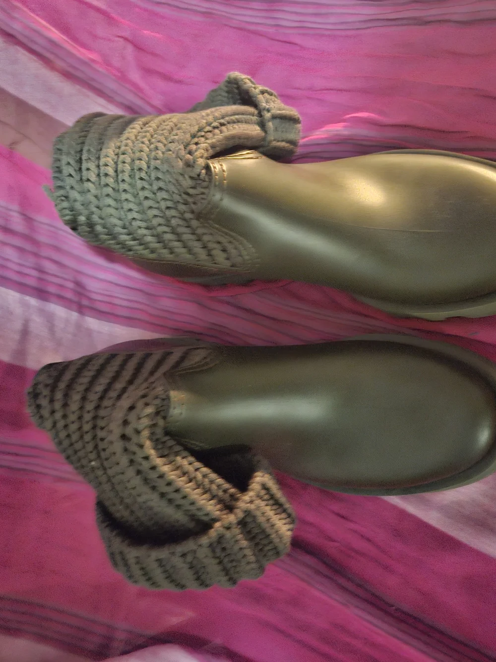 Moncler Black Knit-Cuff Waterproof Ankle Boots. NWOB. NEVER BEEN WORN.